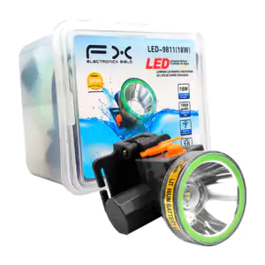 Lámpara tipo minero fx recargable a prueba de agua con 2 modos de ilu…