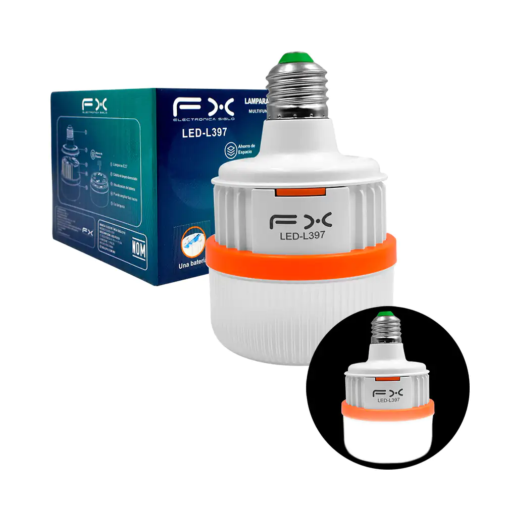Foco led de emergencia fx, recargable con potencia de 15w / led-l397