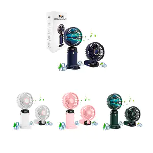 Ventilador de mano recargable con pantalla digital, base con soporte …