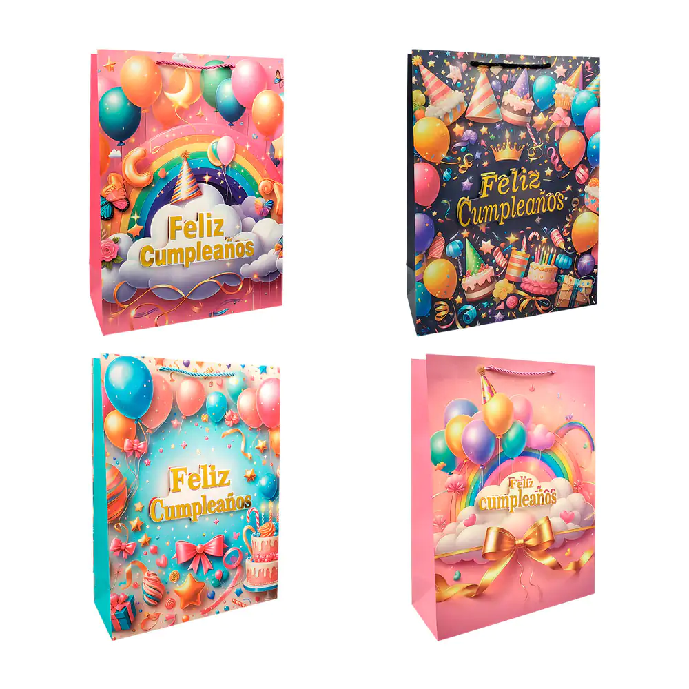1pza Bolsa de regalo con temática de feliz cumpleaños y detalle en 3d…