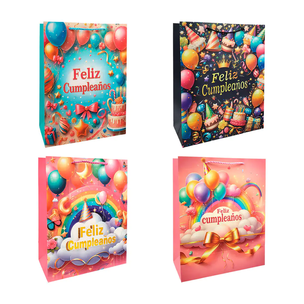 1pza Bolsa de regalo con temática de feliz cumpleaños y detalle en 3d…