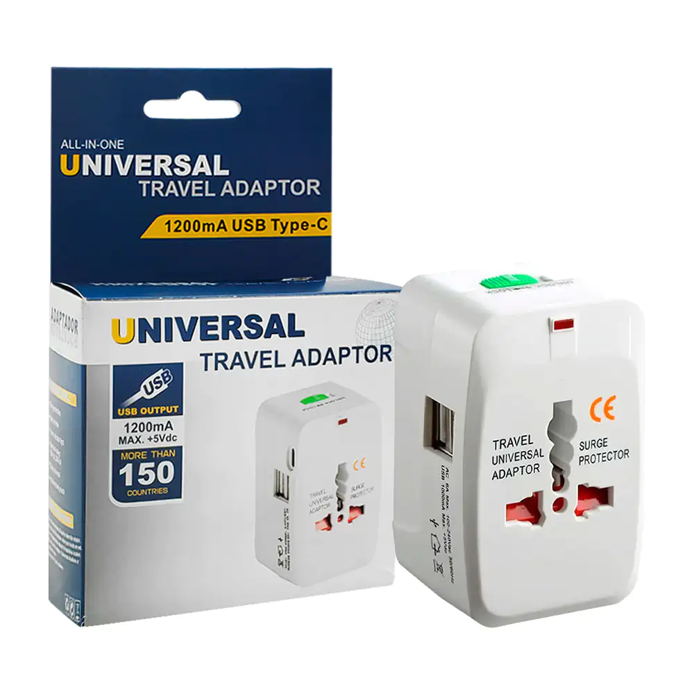 1pz Adaptador para corriente universal de 1200ma, all in one
