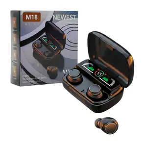 Audífonos inalámbricos bluetooth con estuche de carga / m18 / newest