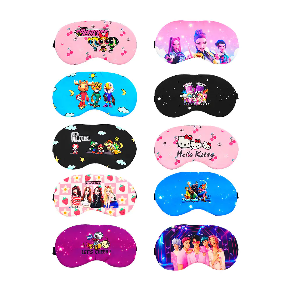 Antifaz acolchado para dormir con estampado de personajes animados, v…