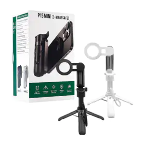 Selfie stick tripie retráctil hasta 47.5cm con agarre intercambiable,…