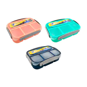 Tupper rectangular con 4 compartimentos y capacidad de 1300ml + cubie…