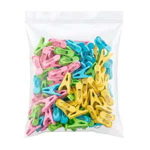Bolsa con 100 pinzas de plástico resistente para colgar ropa, variedad
