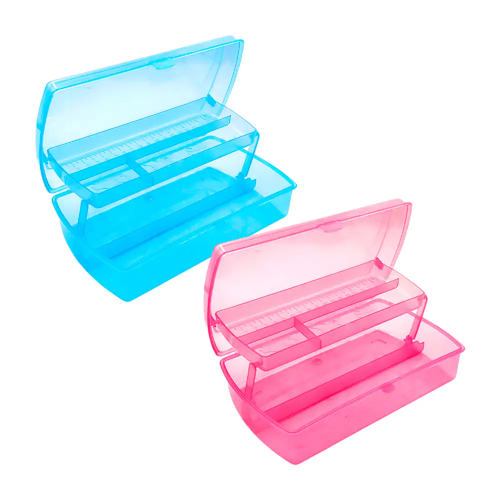 Estuche - lapicera de plástico resistente estilo escalera con 5 divis…