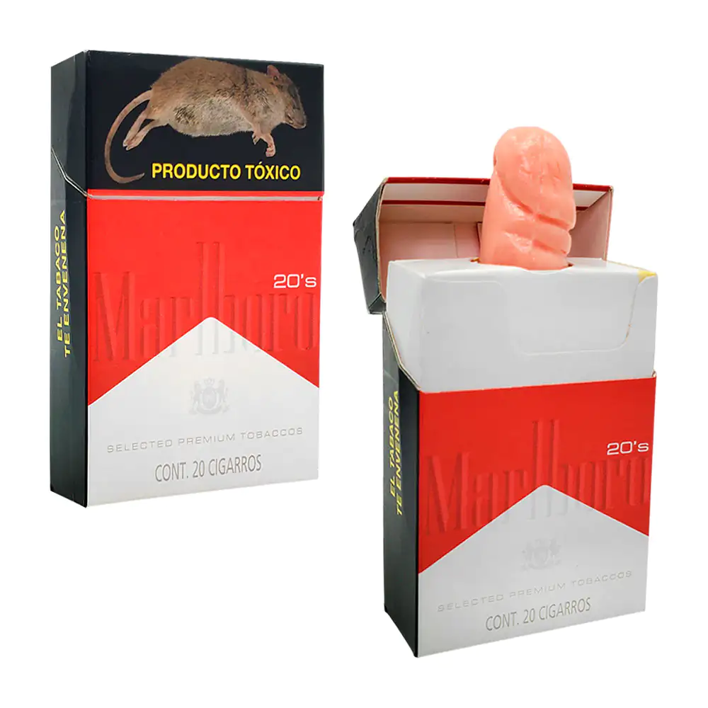 Cajetilla realista sorpresa de cigarros rojos para bromas / marl
