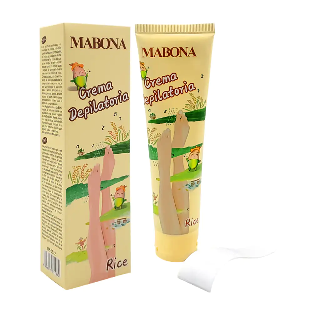 Crema depilatoria mabona con extracto de arroz, 100ml + espátula / mb…