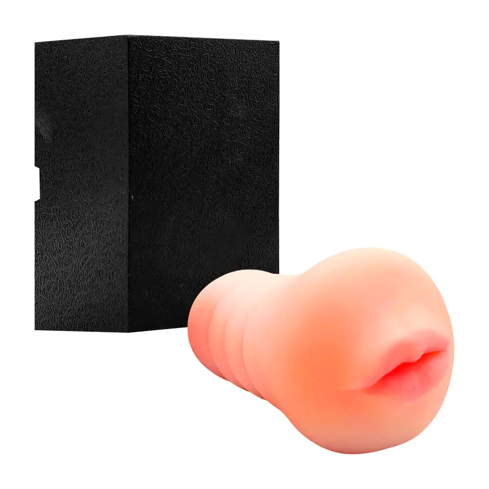 Consolador de goma suave con forma de boca diseño realista, 16cm / mbn