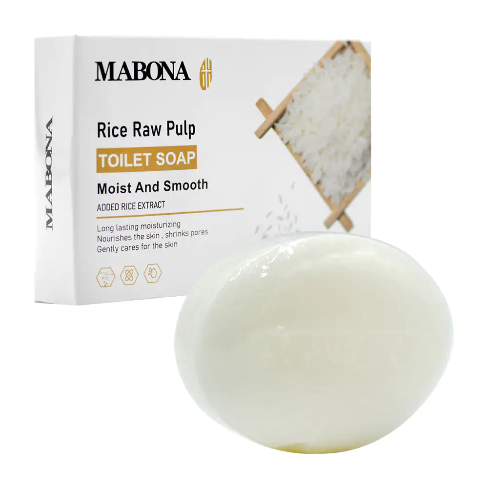 Jabón corporal en barra mabona con extracto de arroz + bolsita de mal…