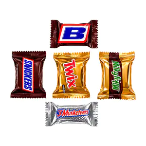 1pz mini chocolate snickers, twix, miky way, musketeers con o sin rel…