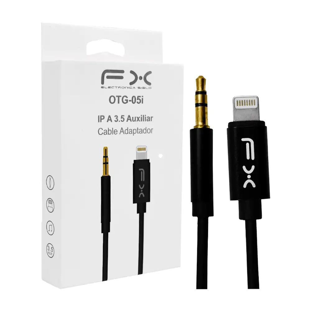 Cable adaptador de 1 metro con conector lightning a auxiliar 3.5mm / …