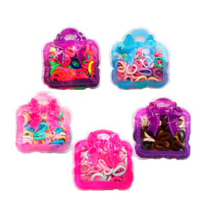 Paquete en forma de bolsa con ligas para el cabello, variedad de colo…