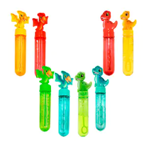 1pz mini bote para hacer burbujas, vara de 3 circulos, temática dinos…