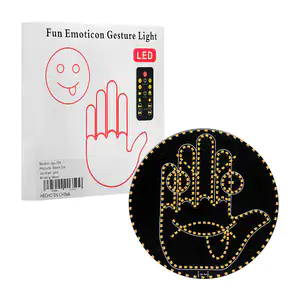 Letrero luminoso redondo de 14cm con diseño de emociones + control re…