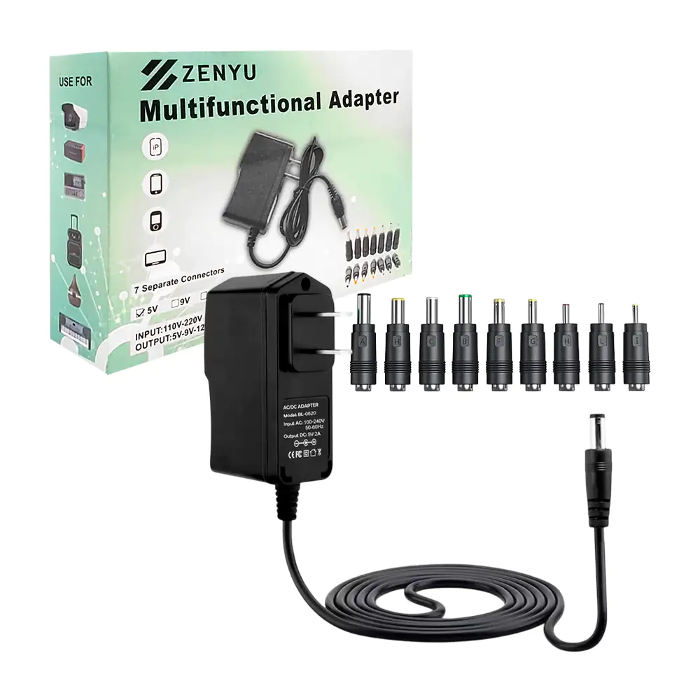 Eliminador / cargador adaptador de 5v con 7 puntas intercambiables