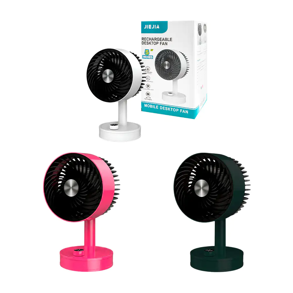 Ventilador con base para escritorio, ángulo ajustable hasta 90° con p…