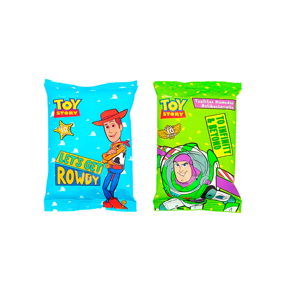 Paquete con 10 toallitas húmedas con estampado de toy story, variedad…