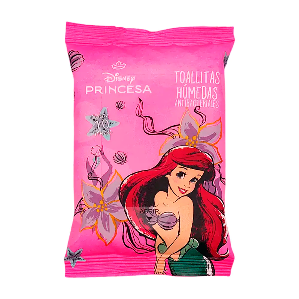 Paquete con 10 toallitas húmedas con estampado de la sirenita, varied…