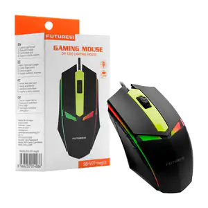 Mouse alámbrico gamer futurem con luz rgb y diseño ergonómico, 1200 d…