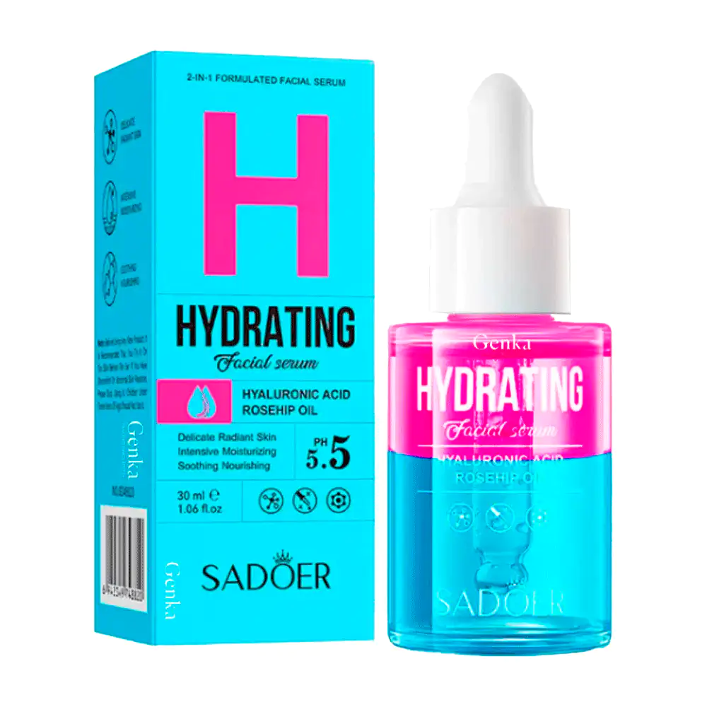 Sérum facial hidratante con ácido hialurónico y aceite de rosa mosque…