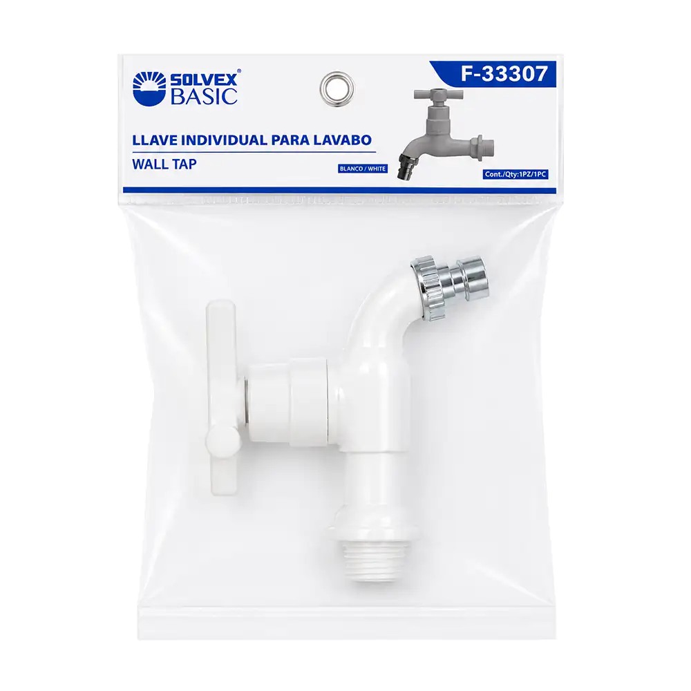 Llave de plástico individual reforzado de metal para el lavabo, color…