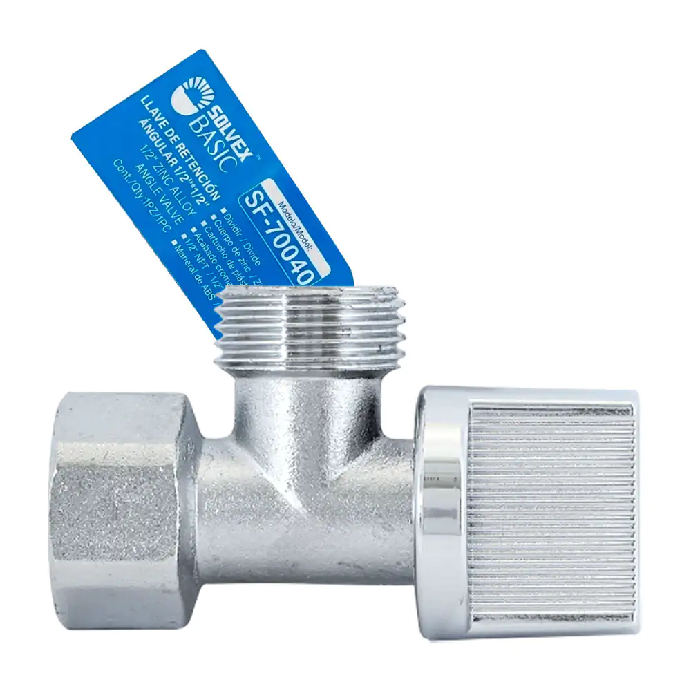 1pz Llave de retención angular 1/2in x 1/2in, aleación de zinc acabad…
