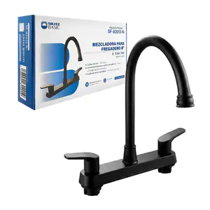 Mezcladora de 8in, acero inoxidable para fregadero, color negro / sf-…