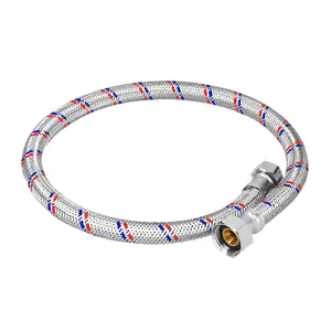 1pz manguera flexible metálica para boiler, 80cm / ssb-121280