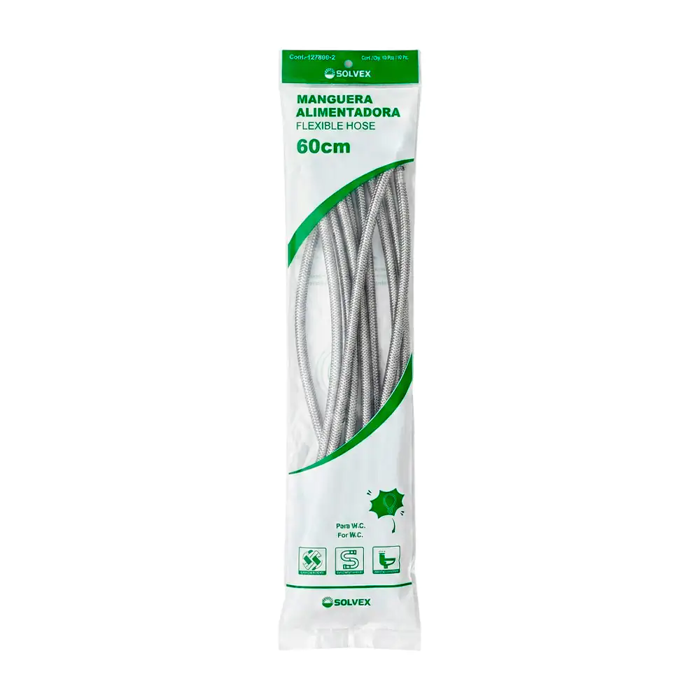 Paquete con 10pz, manguera alimentadora flexible, 60cm / ssb-127860-2