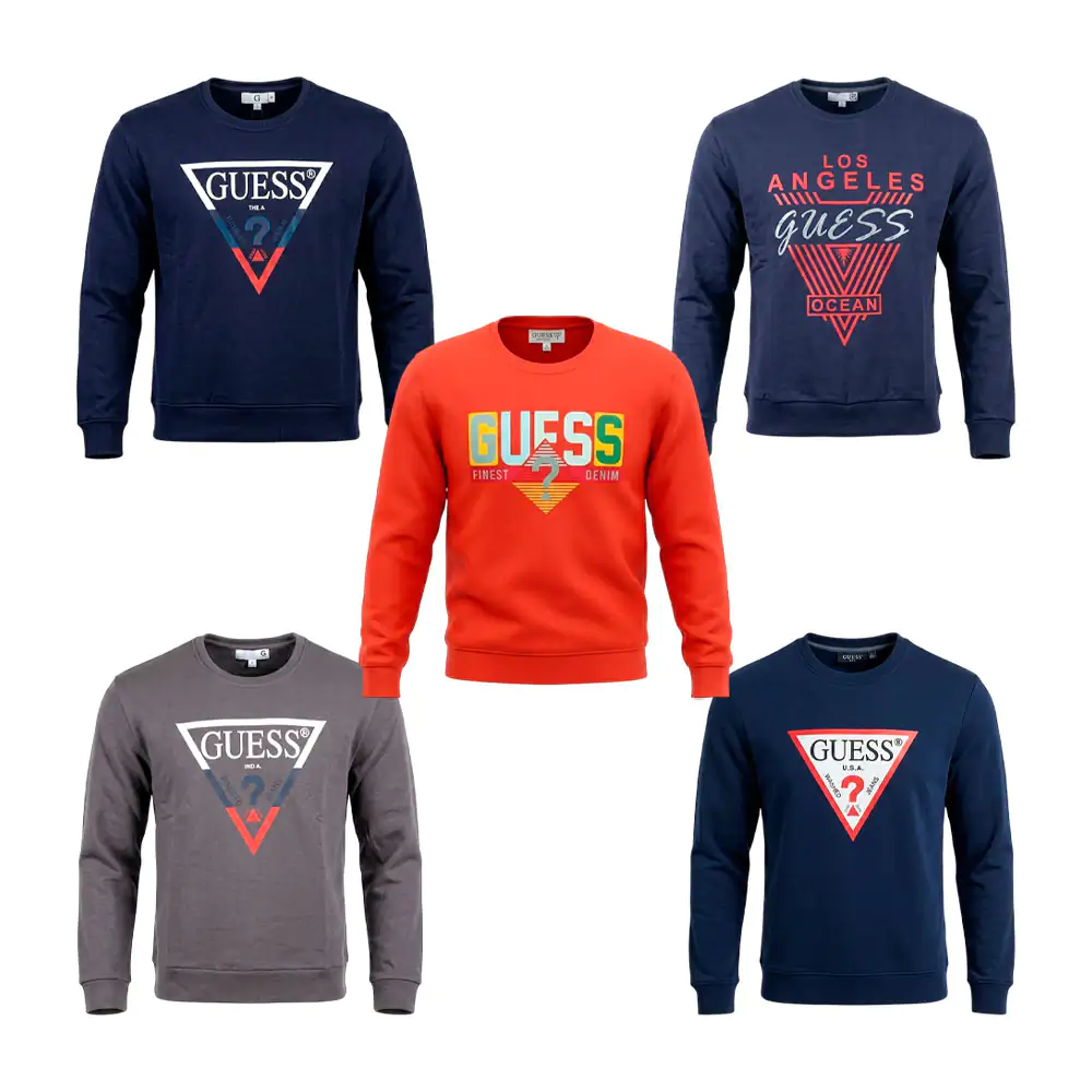 Sudadera hoodie guess con variedad de estampado, colores y tallas