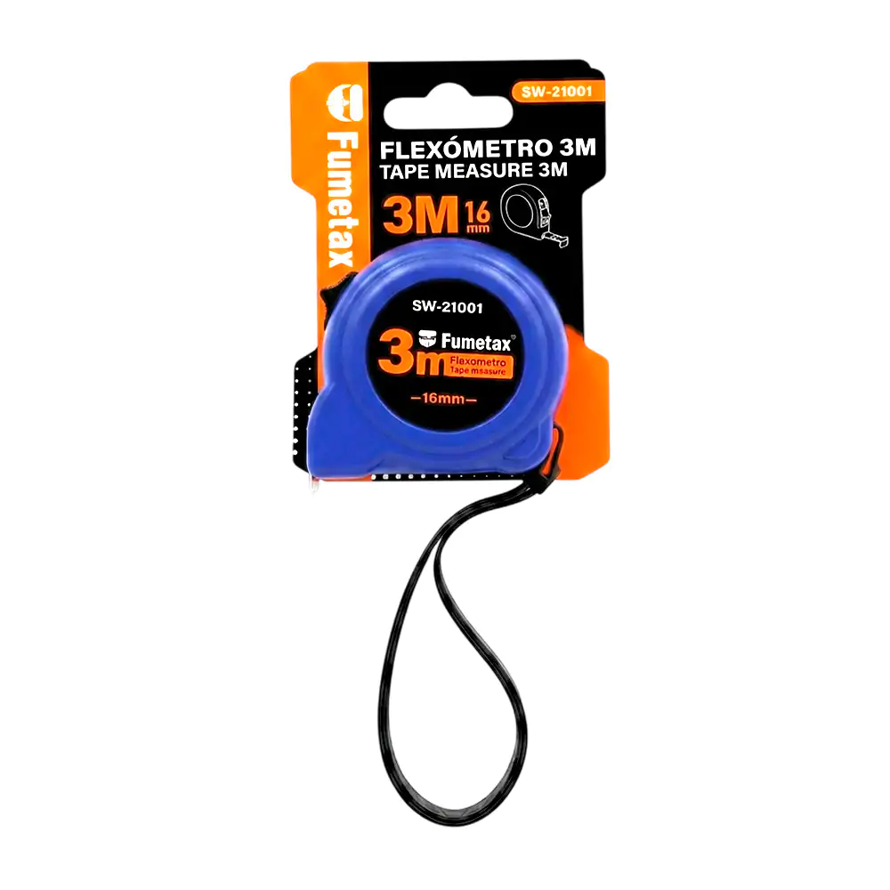 Cinta métrica - flexómetro fumetax, plástico resistente 3m / sw-21001