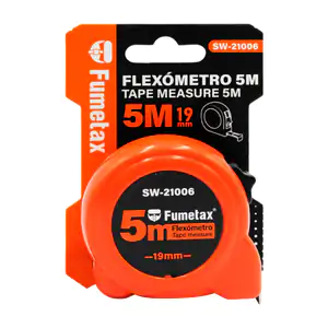 1pz cinta métrica - flexómetro fumetax de 5m para uso rudo / sw-21006