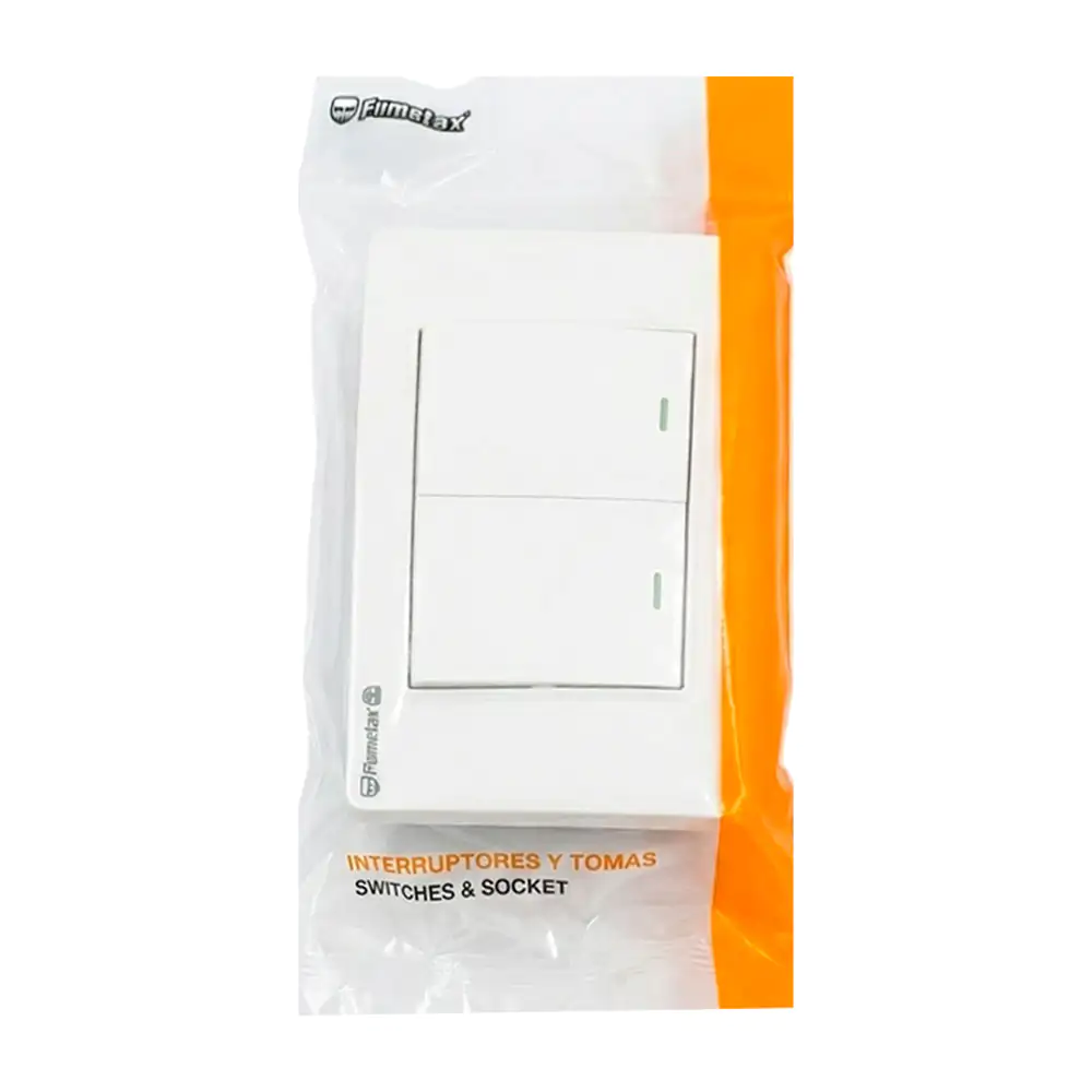 1pz placa fumetax de plástico con 2 apagadores, color blanco / sw-550…