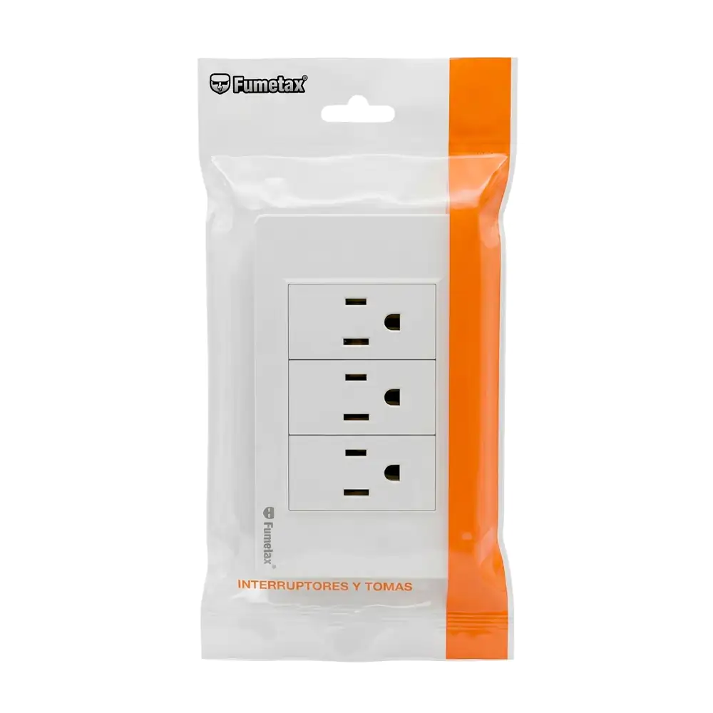 1pz placa fumetax con 3 conectores trifásicos, plástico blanco / sw-5…