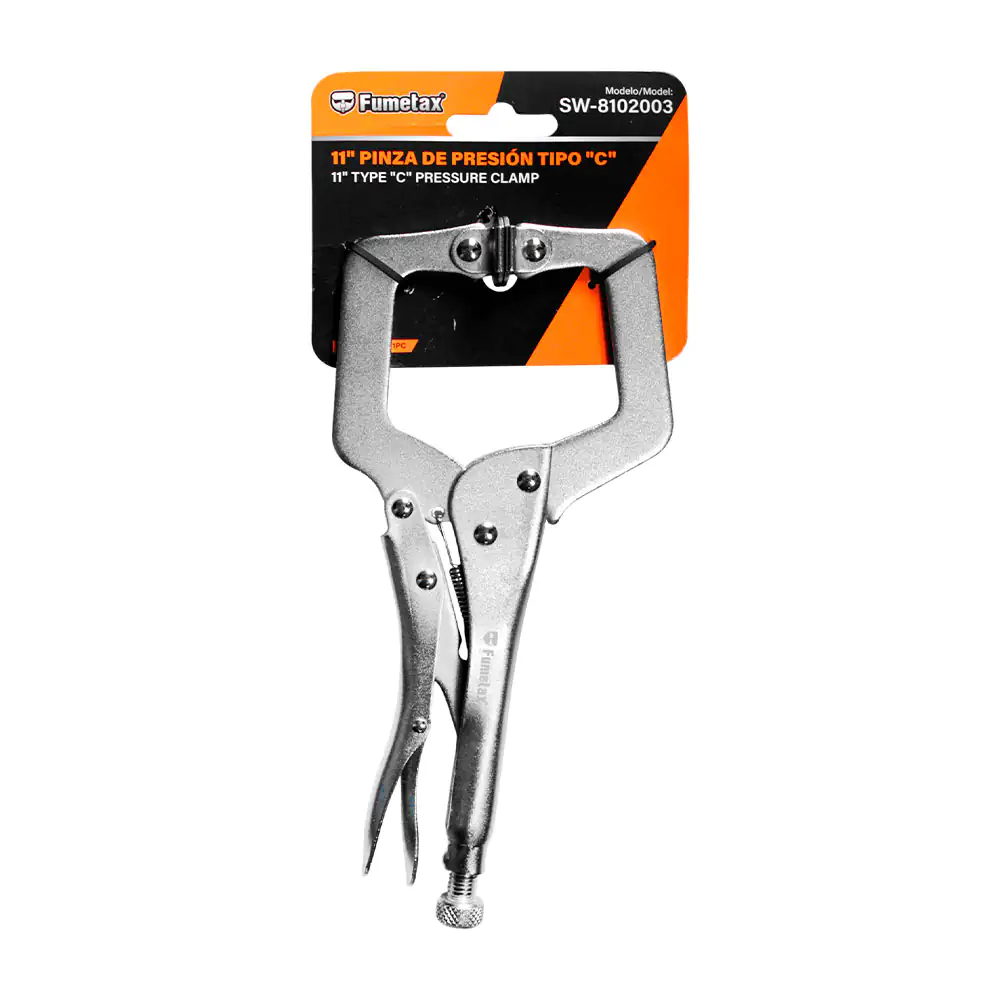 Pinza de presión tipo c, 11in de acero inoxidable con mango ergonómico