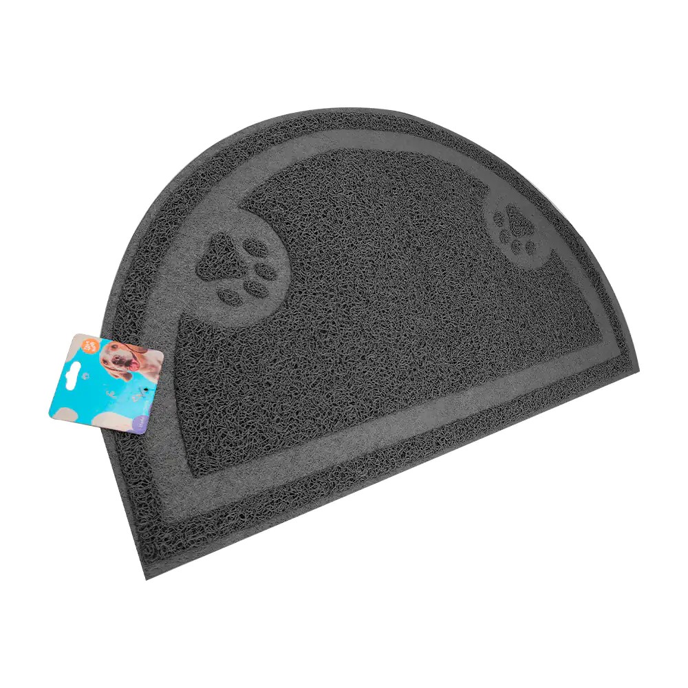 Tapete antiderrapante para mascota en forma de semicírculo con garrit…