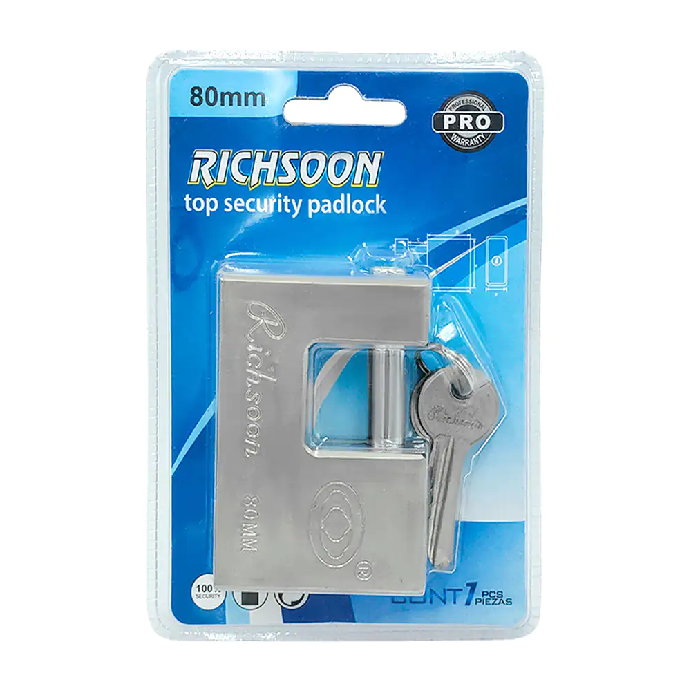Candado tipo bloque - antirrobo de acero richsoon con juego de 3 llav…