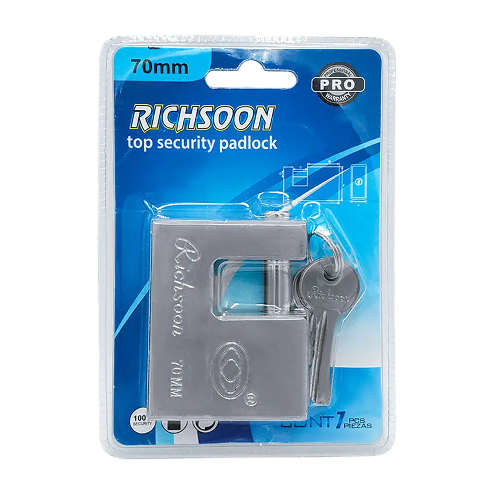 Candado tipo bloque - antirrobo de acero richsoon con juego de 3 llav…