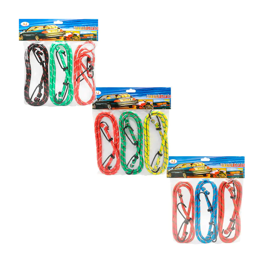 Paquete con 3 cuerdas - ligas elásticas de 1m con 2 ganchos para suje…