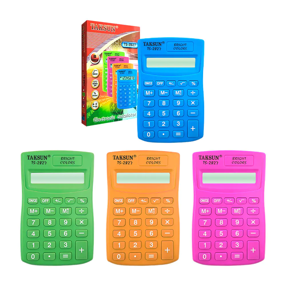 Mini calculadora de bolsillo digital taksun de 8 digitos, multifuncio…