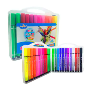 Estuche con 24 plumones / marcadores de agua, variedad de colores