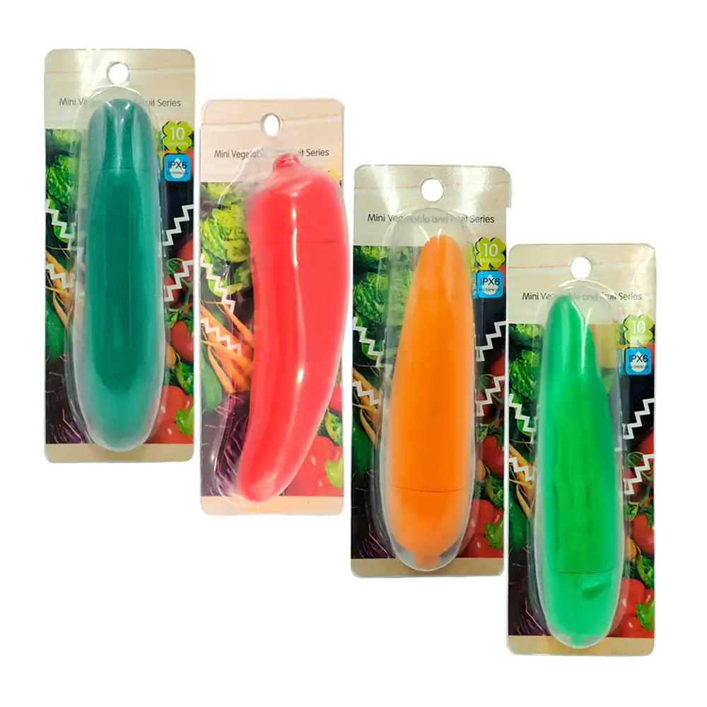 Dildo consolador con forma de verdura, movimiento regulado, 12cm / vi…