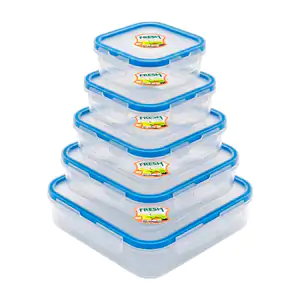 Juego con 5 tuppers fresh cuadrados de cierre hermético, 10x10cm a 22…