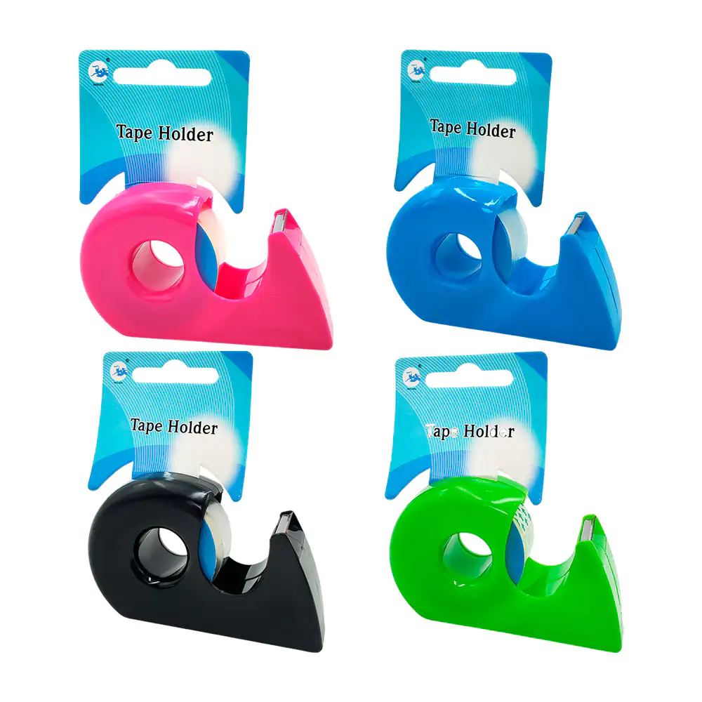 Dispensador pequeño de plástico para cinta, variedad de colores / wh-…