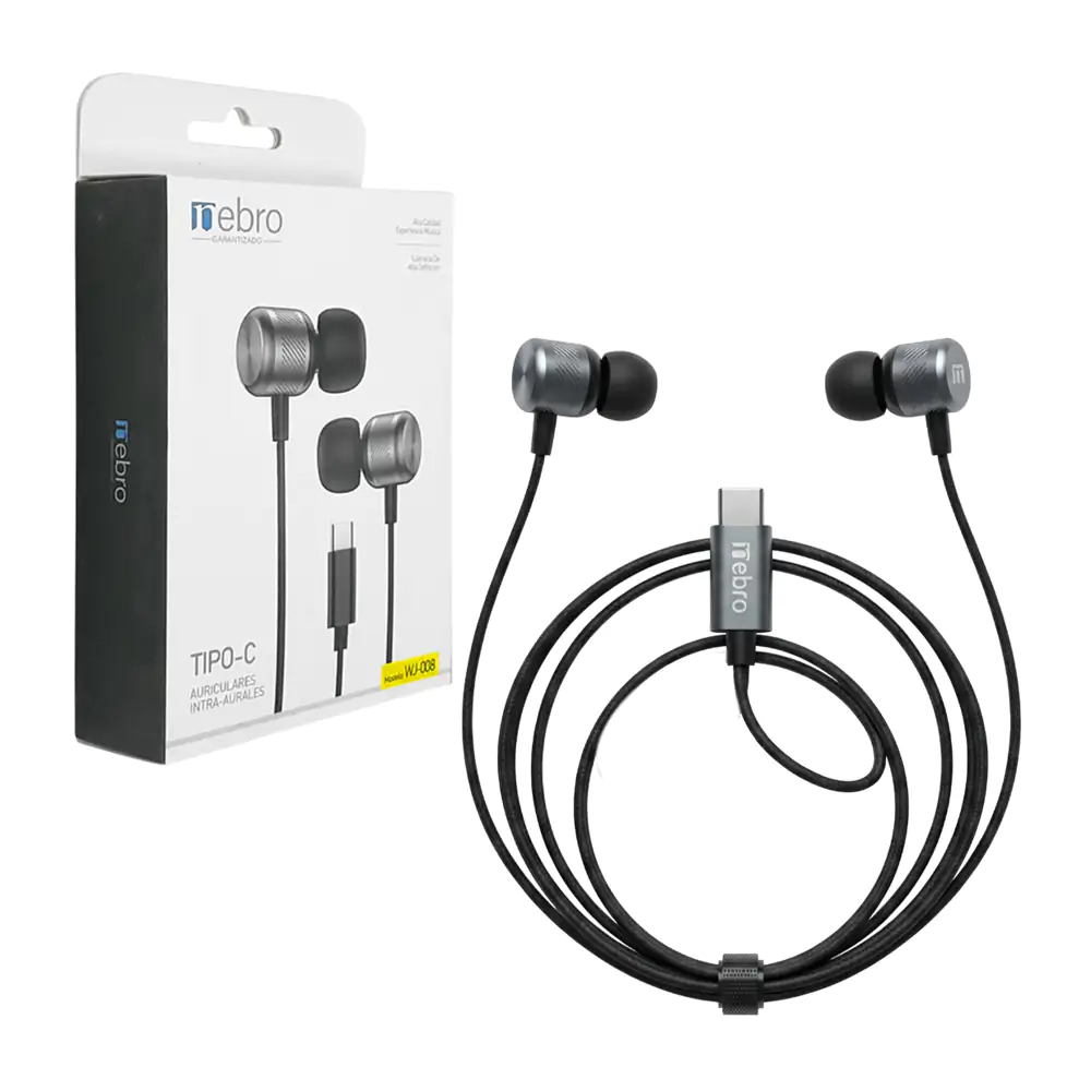 Audifono alámbricos nebro con entrada tipo c y control de volumen / j…