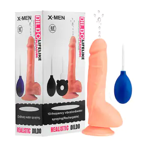 Kit con arnés y dildo 21cm - 8.5in de goma texturizada + eyaculador m…