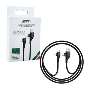 Cable byz para carga y transferencia de datos 4en1, usb-a, usb-c, v8 …